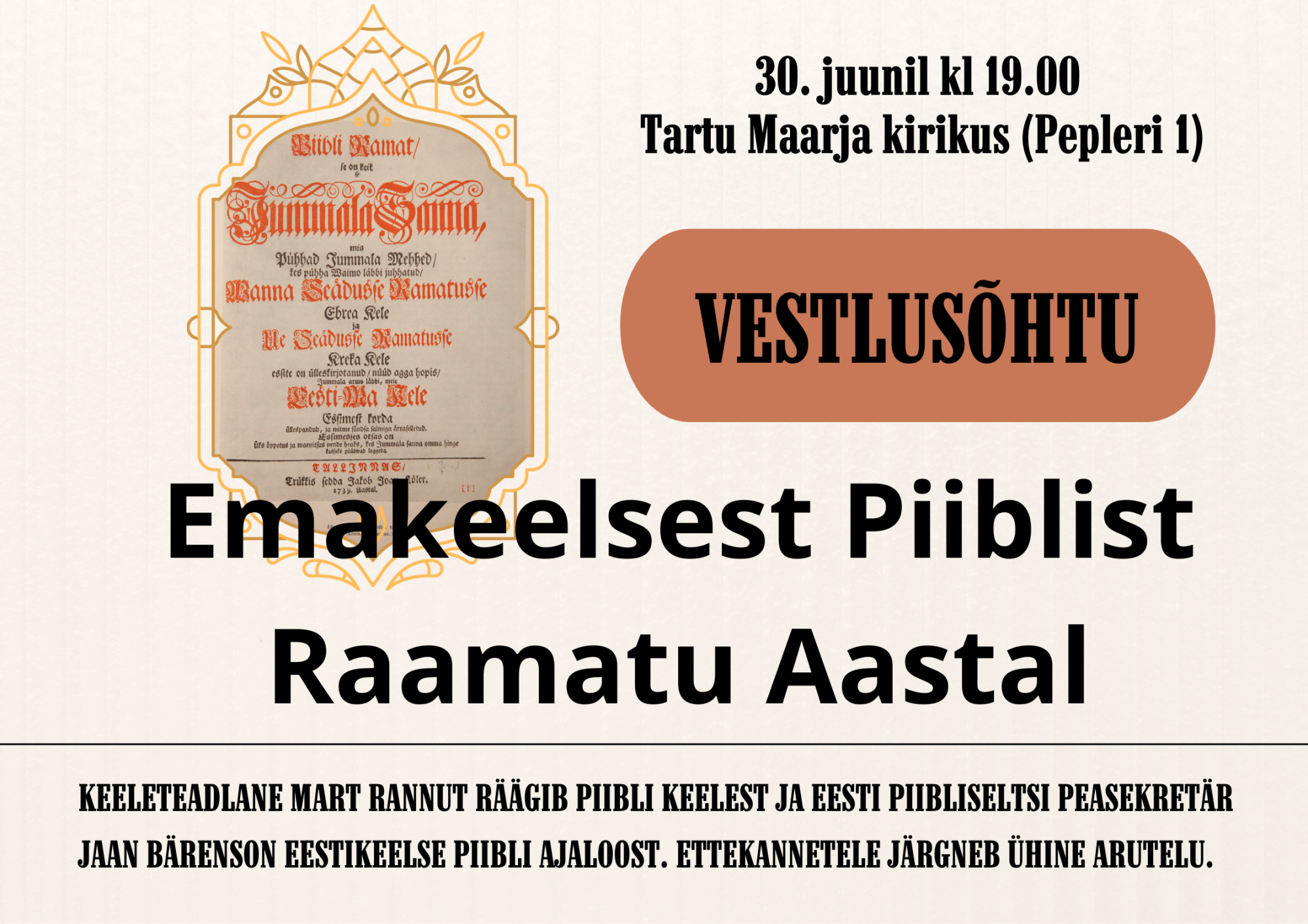 Vestlusõhtu emakeelsest piiblist