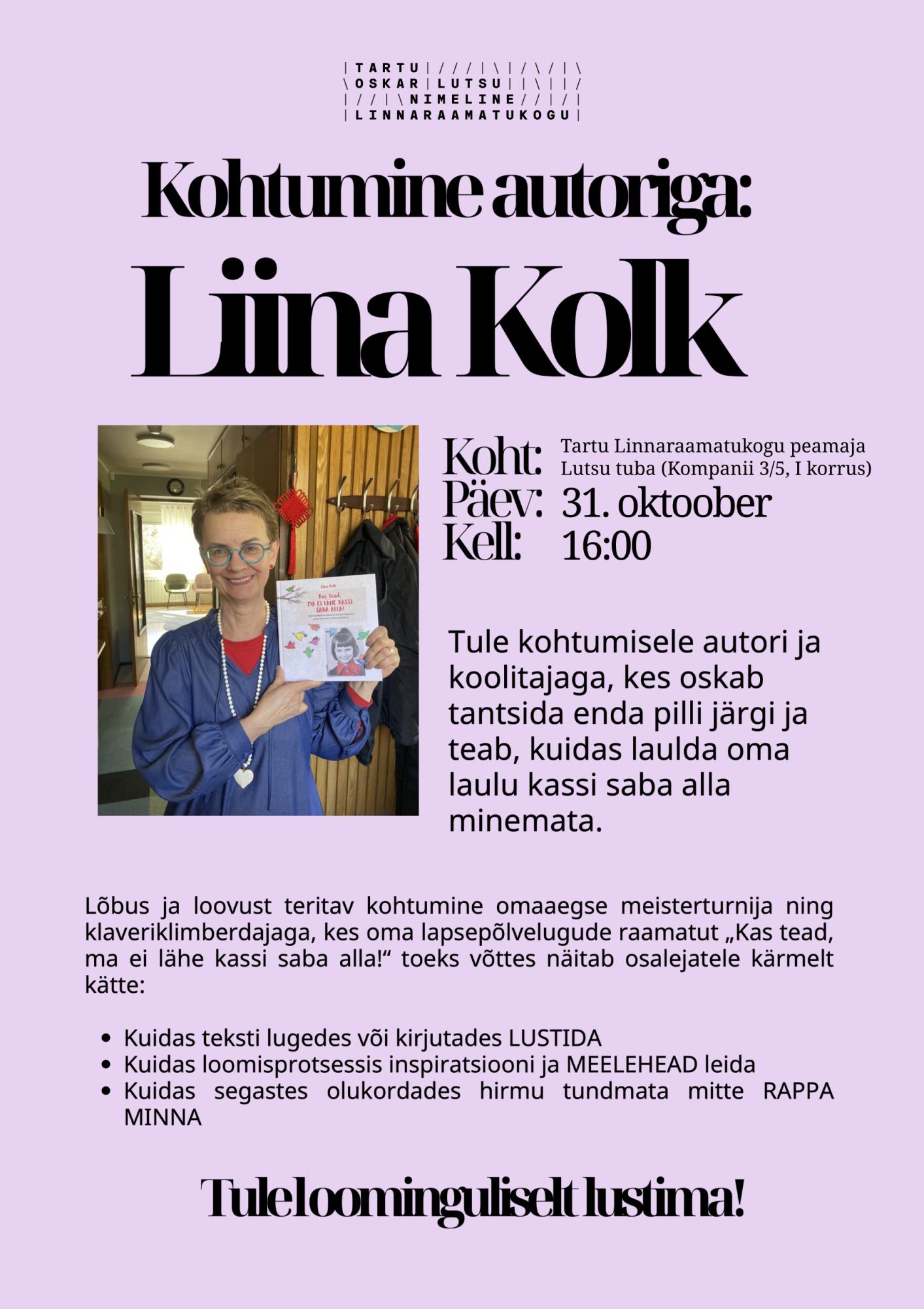 Kohtumine autoriga: Liina Kolk