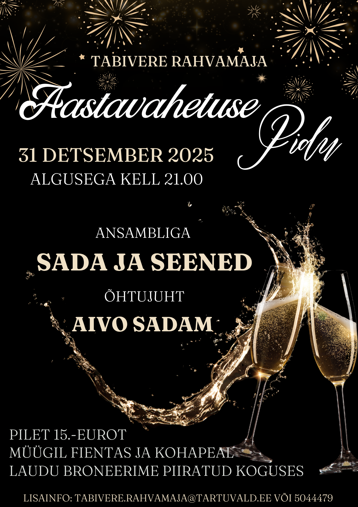 Aastavahetuse pidu ansambliga Sada ja Seened