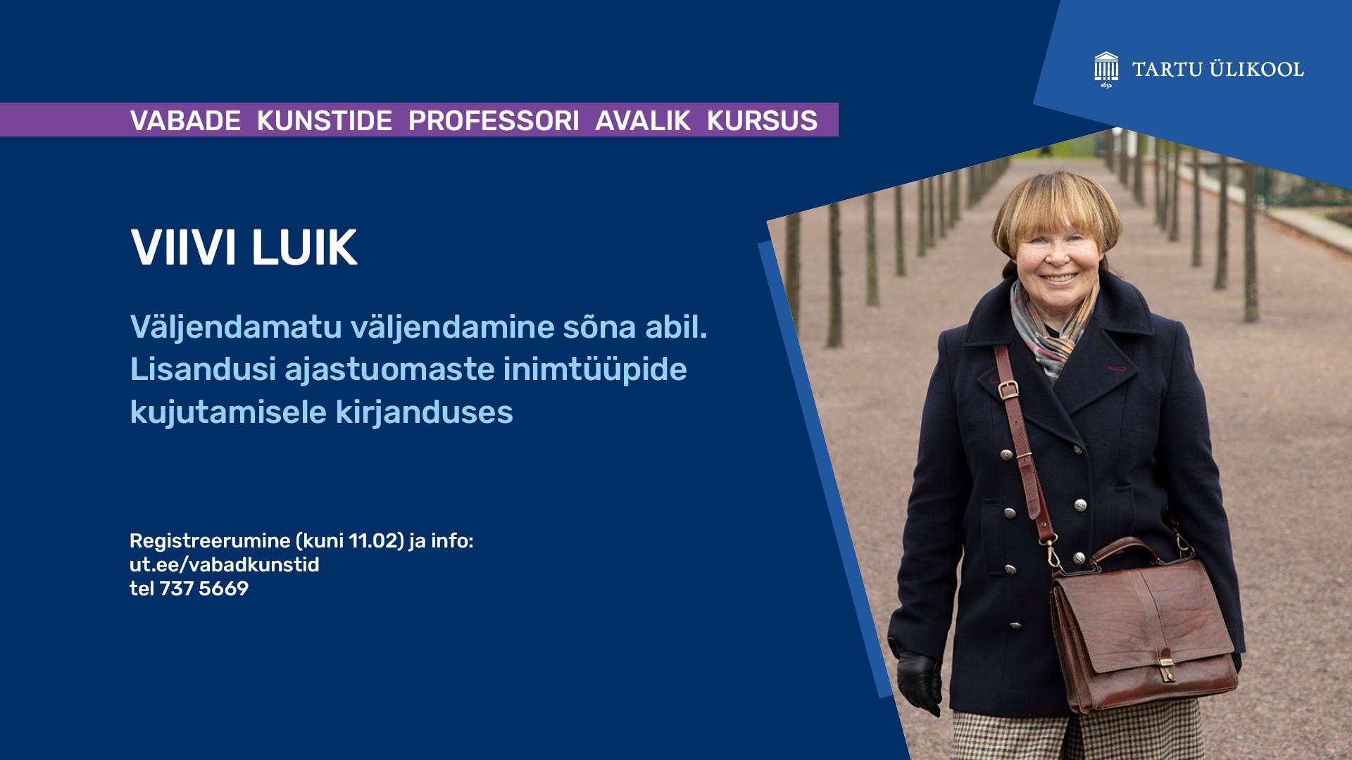 Viivi Luige kursus ajastuomaste inimtüüpide kujutamisest kirjanduses