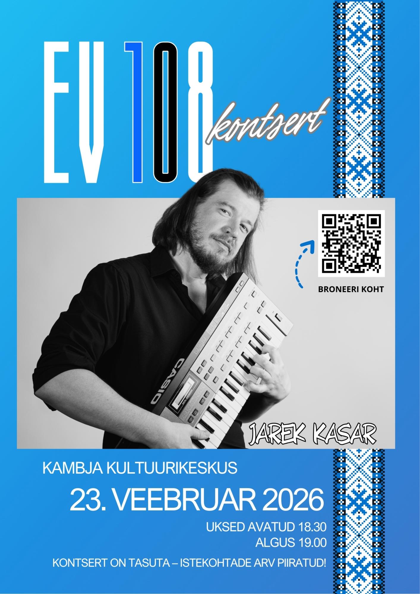 Eesti Vabariik 108: kontsert Jarek Kasariga