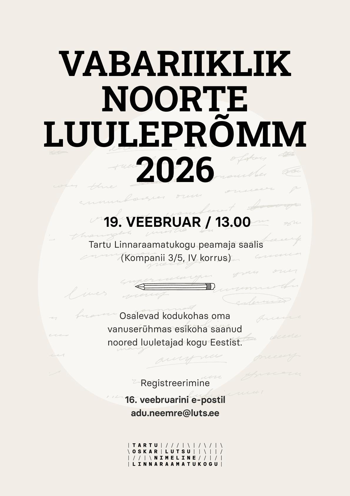 Vabariiklik Noorte Luuleprõmm 2026