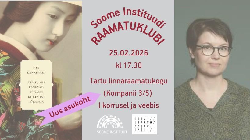 Soome Instituudi raamatuklubi:  Mia Kankimäki menuromaan „Asjad, mis panevad südame kiiremini põksuma”