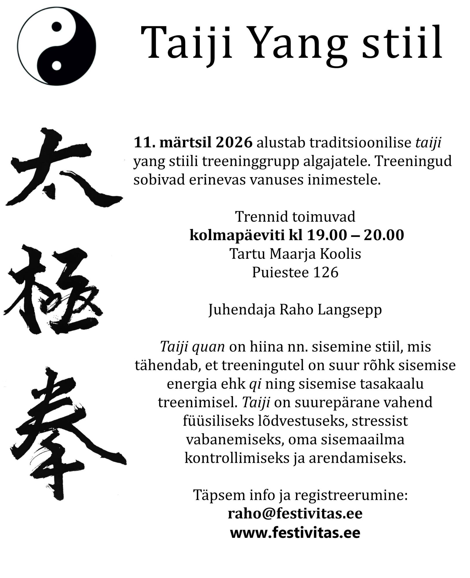 Taiji yang stiili treeningud