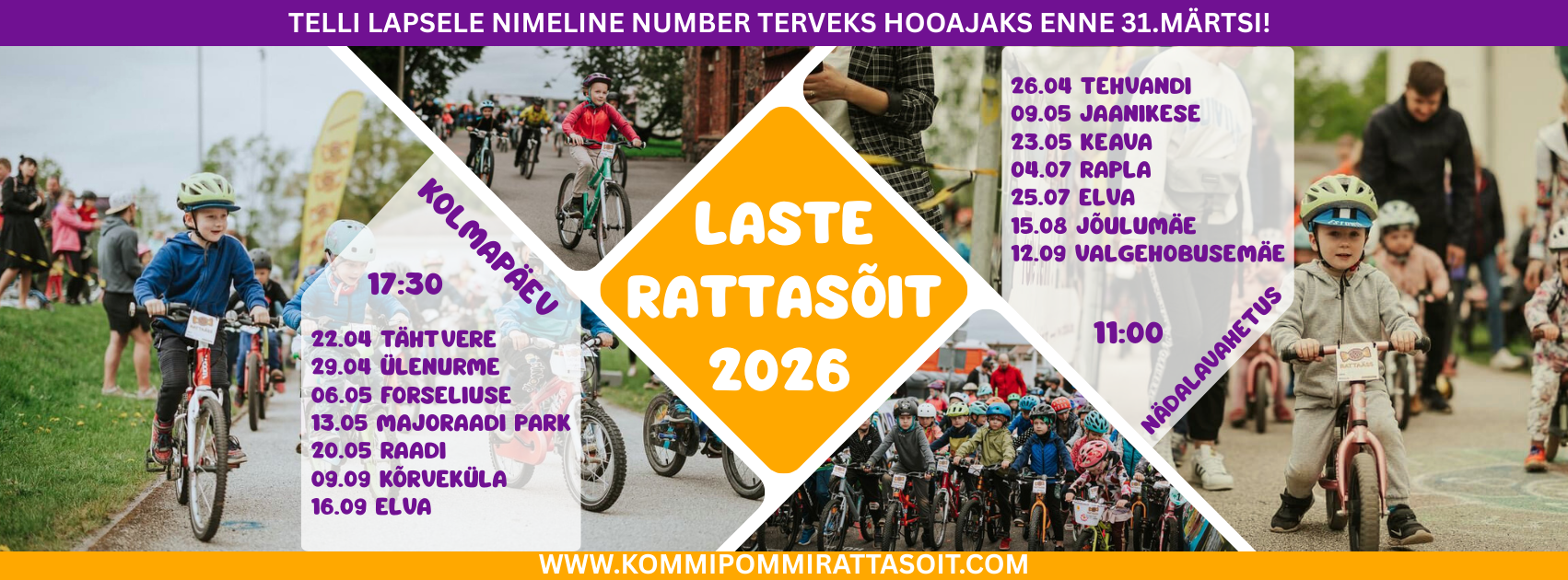 Kommipommi laste rattasõidud