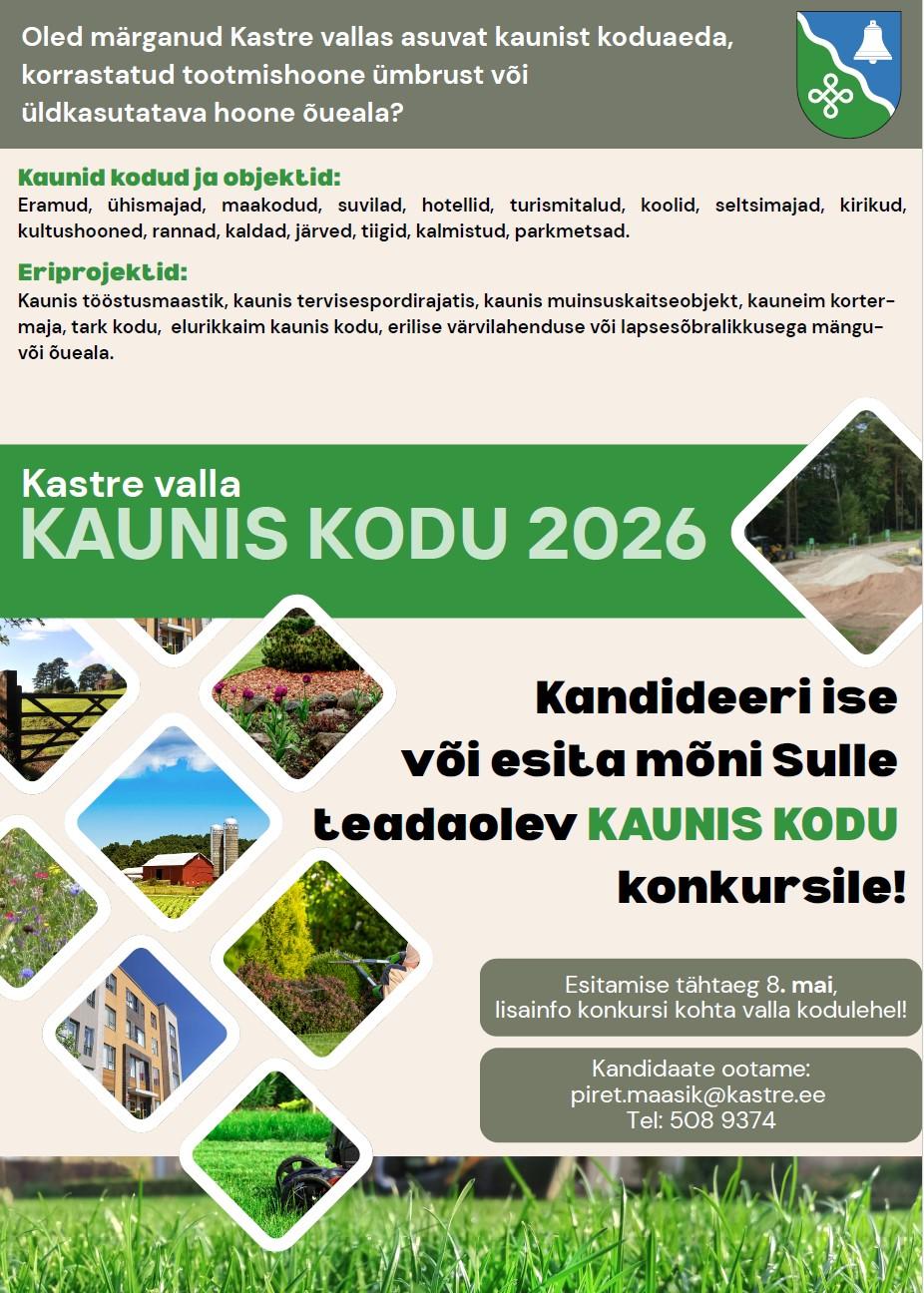 Kastre valla kaunis kodu 2026