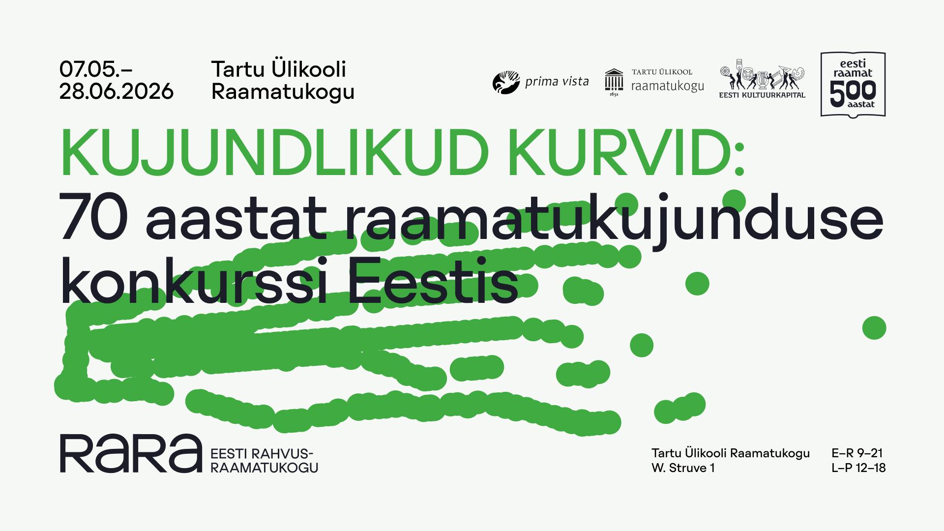 Näitus “Kujundlikud kurvid: 70 aastat raamatukujunduse konkurssi Eestis”