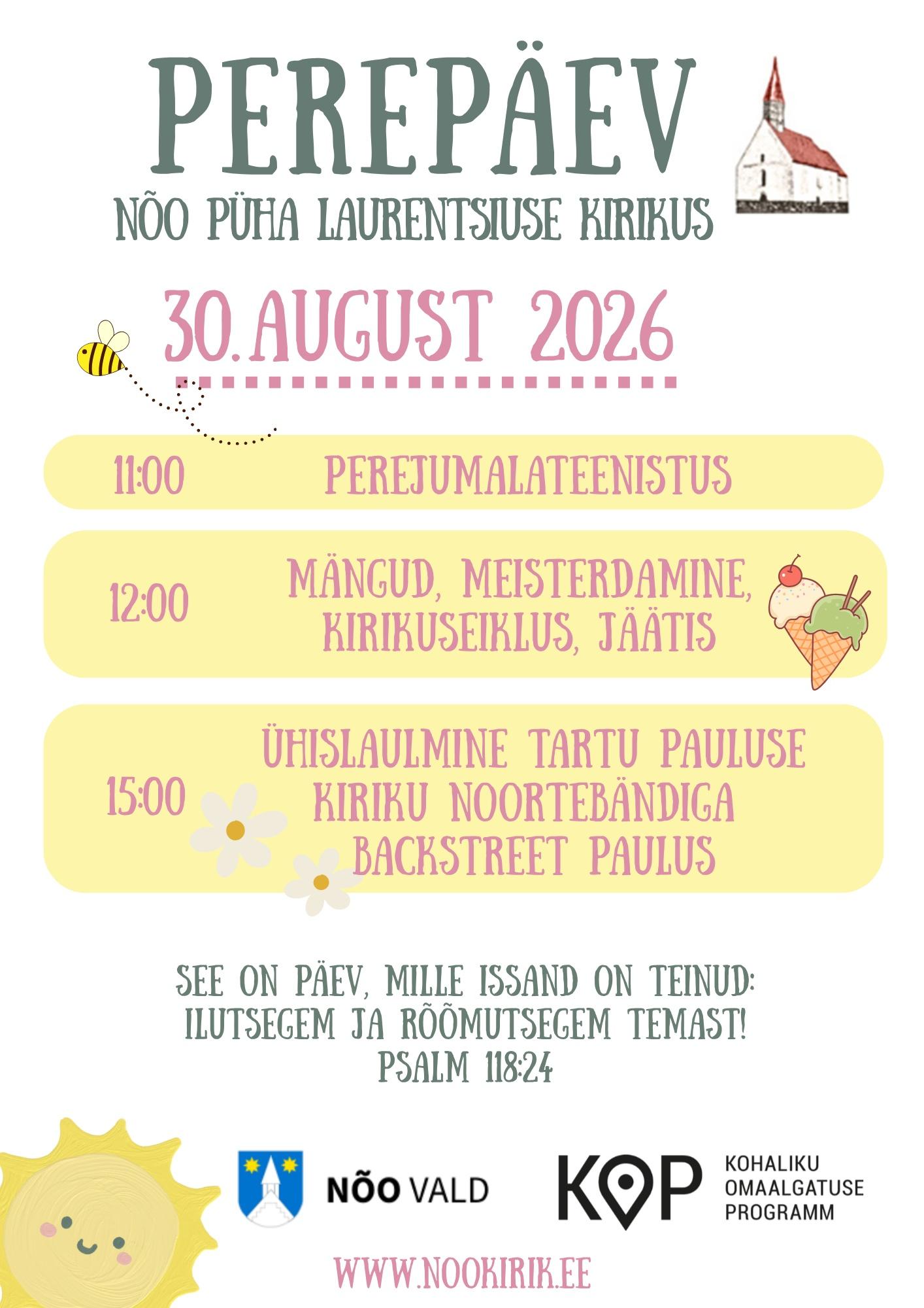 Nõo Püha Laurentsiuse kiriku perepäev