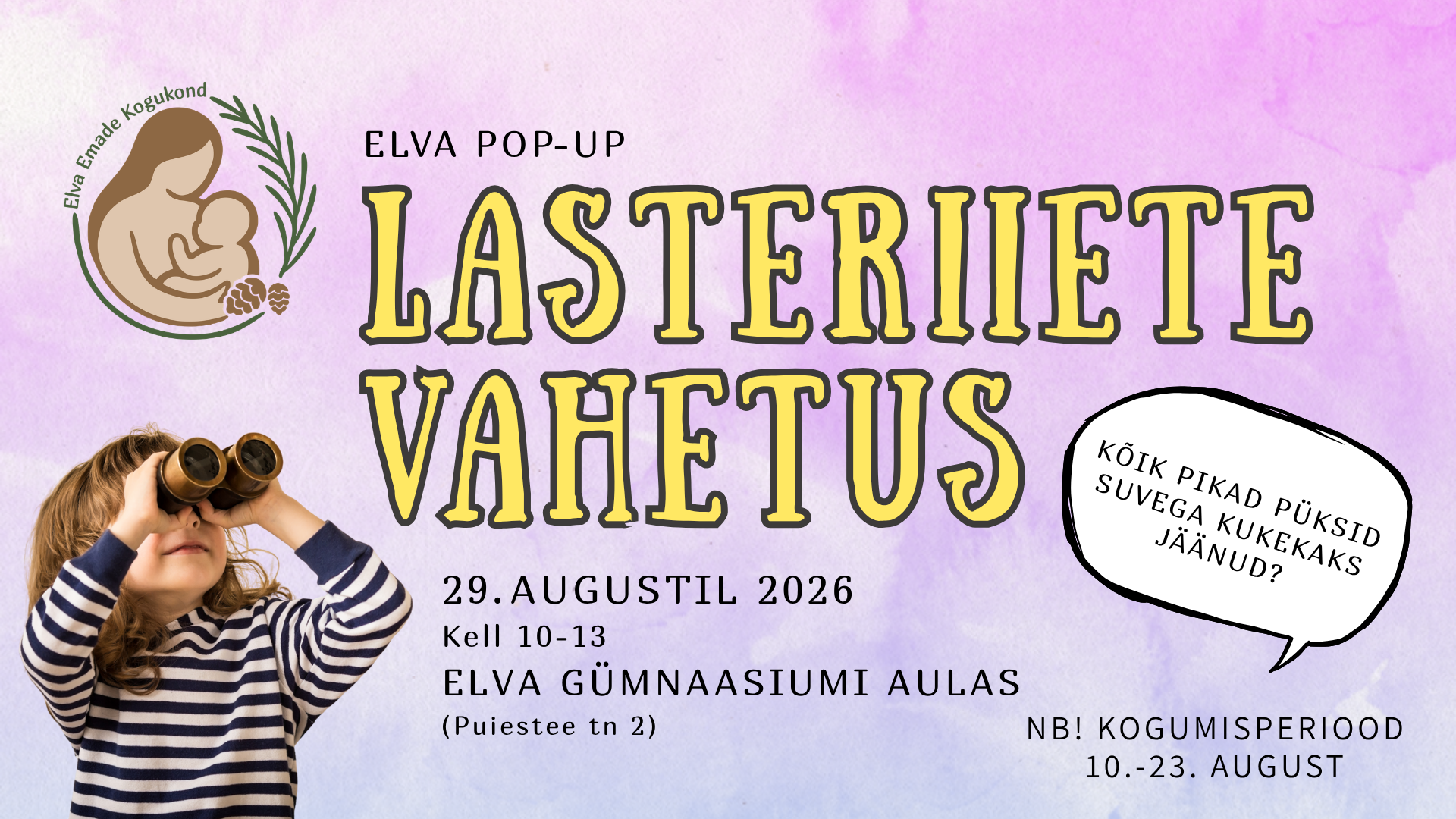 Elva pop-up lasteriiete vahetus